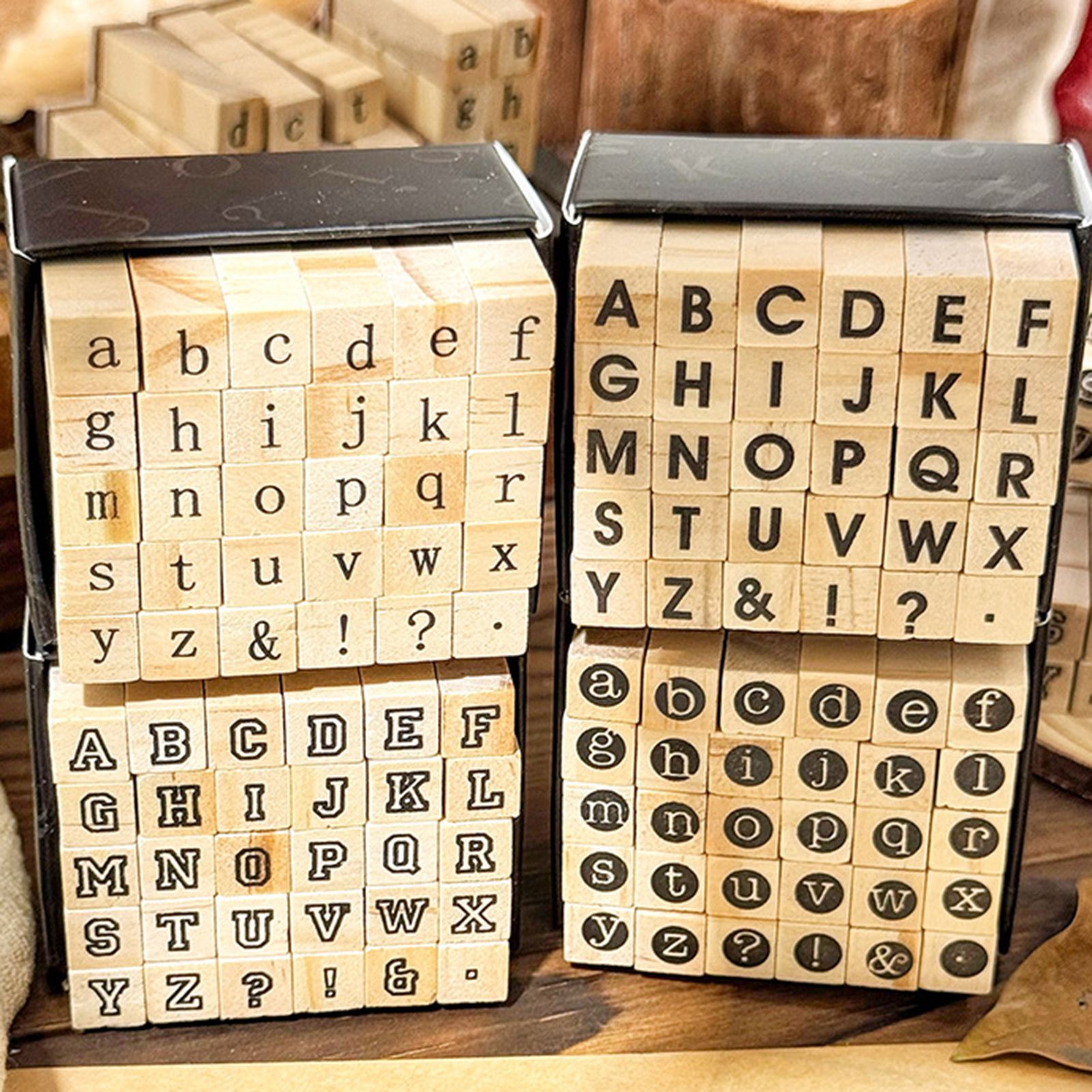 Kids Education Shows - Creative Alphabet Wood Stamps Set for