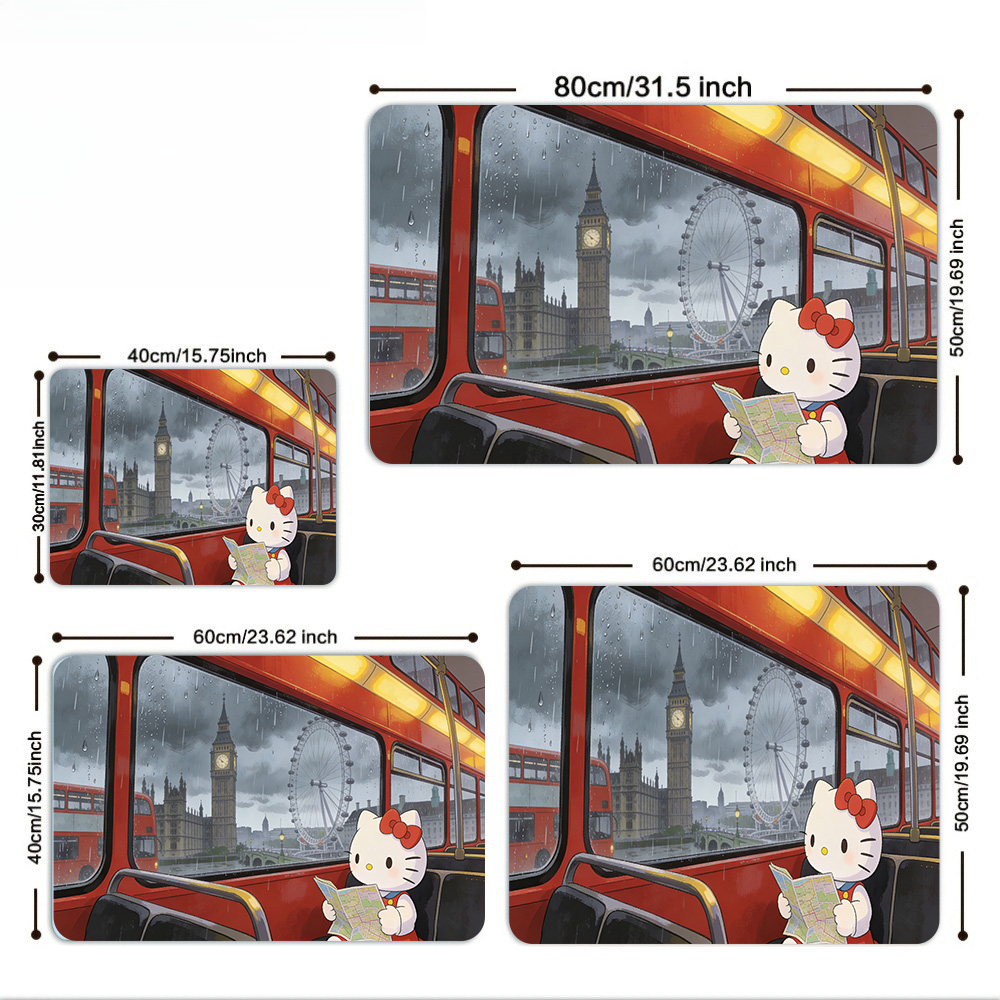 Multiplication Table Mat - Hello Kitty London Bus Big Ben