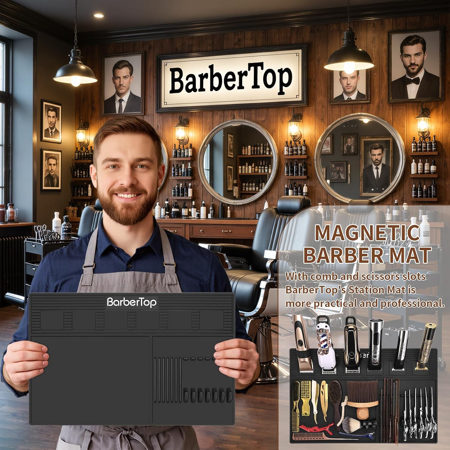 Multiplication Table Mat - Magnetic Storage Mat for Barber Shop