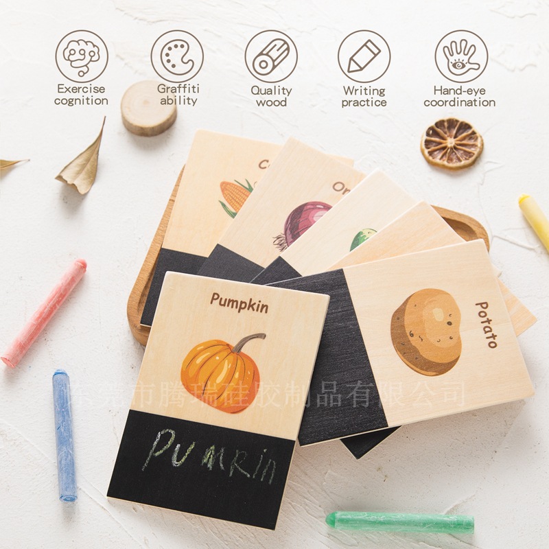Wooden Cognition Flash Cards W - Kids Education Shows recensione e prezzo