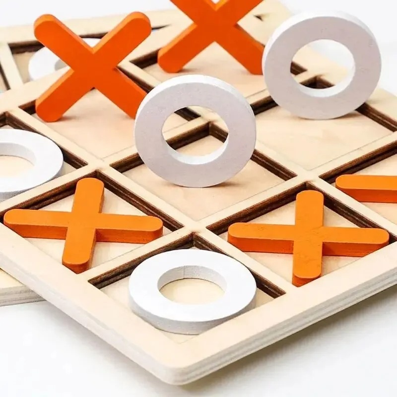 Wooden Tic Tac Toe Games Puzzl - Kids Education Template recensione e prezzo