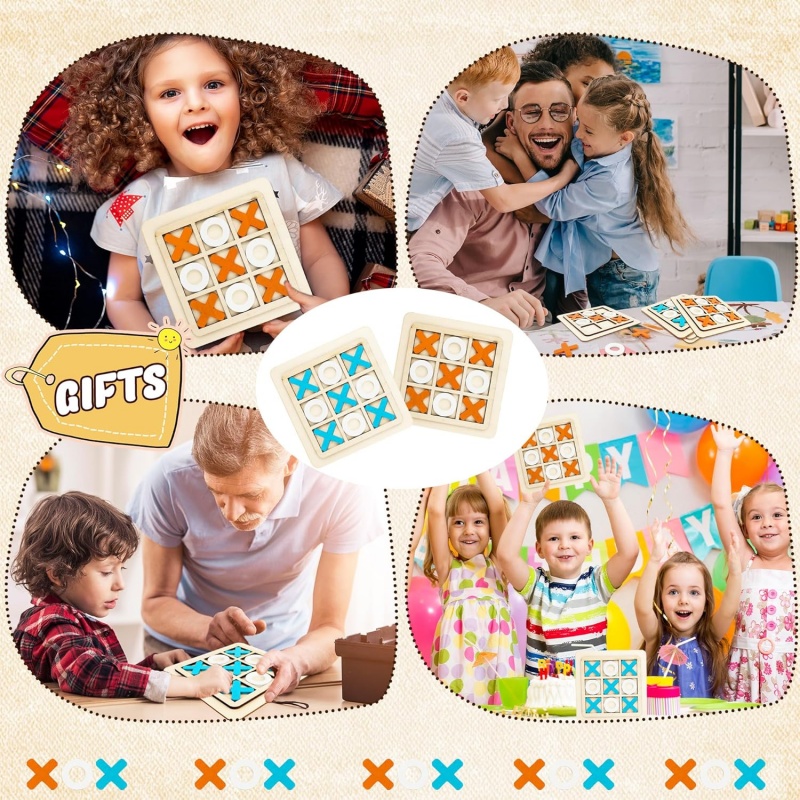 Wooden Tic Tac Toe Games Puzzl - Kids Education Template recensione e prezzo