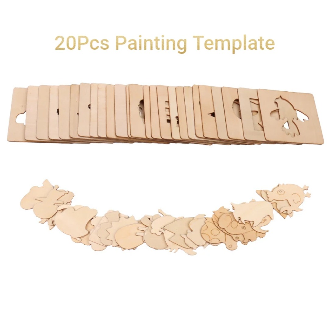 20PCS Montessori Wooden Drawin - Kids Education Template recensione e prezzo
