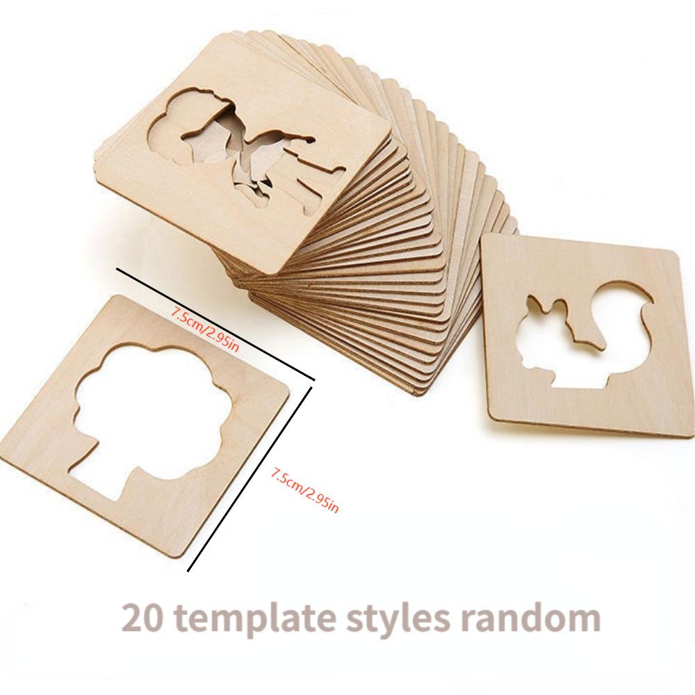 20pcs Kids Drawing Toys Wooden - Kids Education Template recensione e prezzo