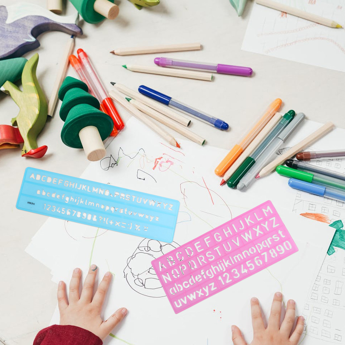 4Pcs Colorful Alphabet Graffit - Kids Education Template recensione e prezzo